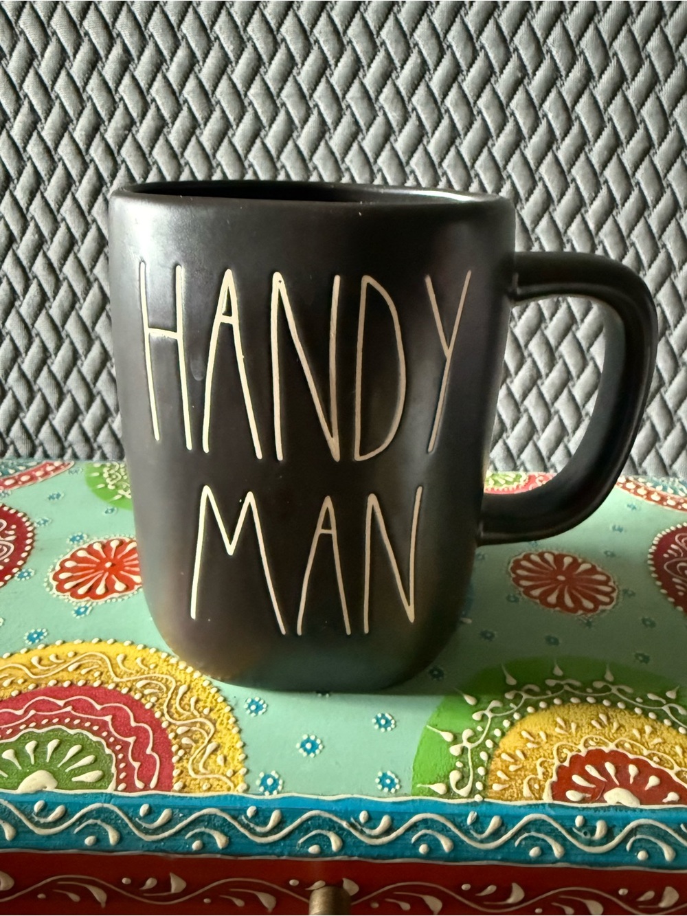 Rae Dunn Black "HANDY MAN" Ceramic Mug